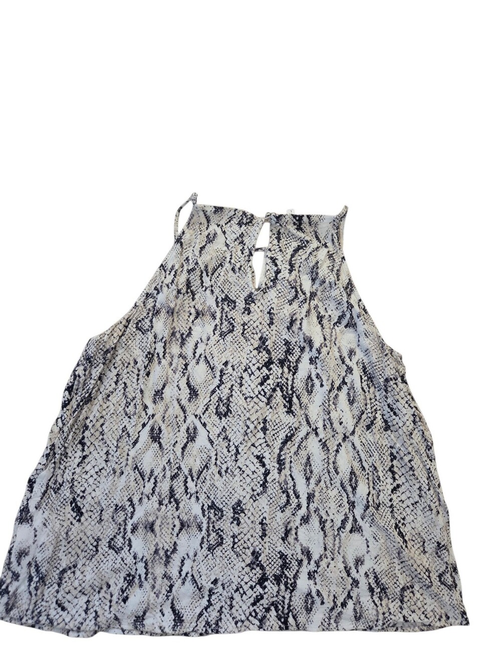 Maurices black, cream and white snakeskin halter top. L. EUC. - Picture 3 of 3